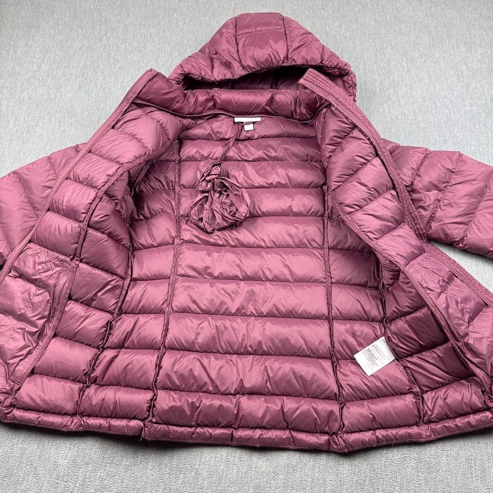 Charter Club Puffer Jacket Womens XS Pink Hooded Full Zip Packable Down Outdoor - Picture 6 of 11